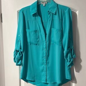 Express Mint Green Women's Button-Down Shirt